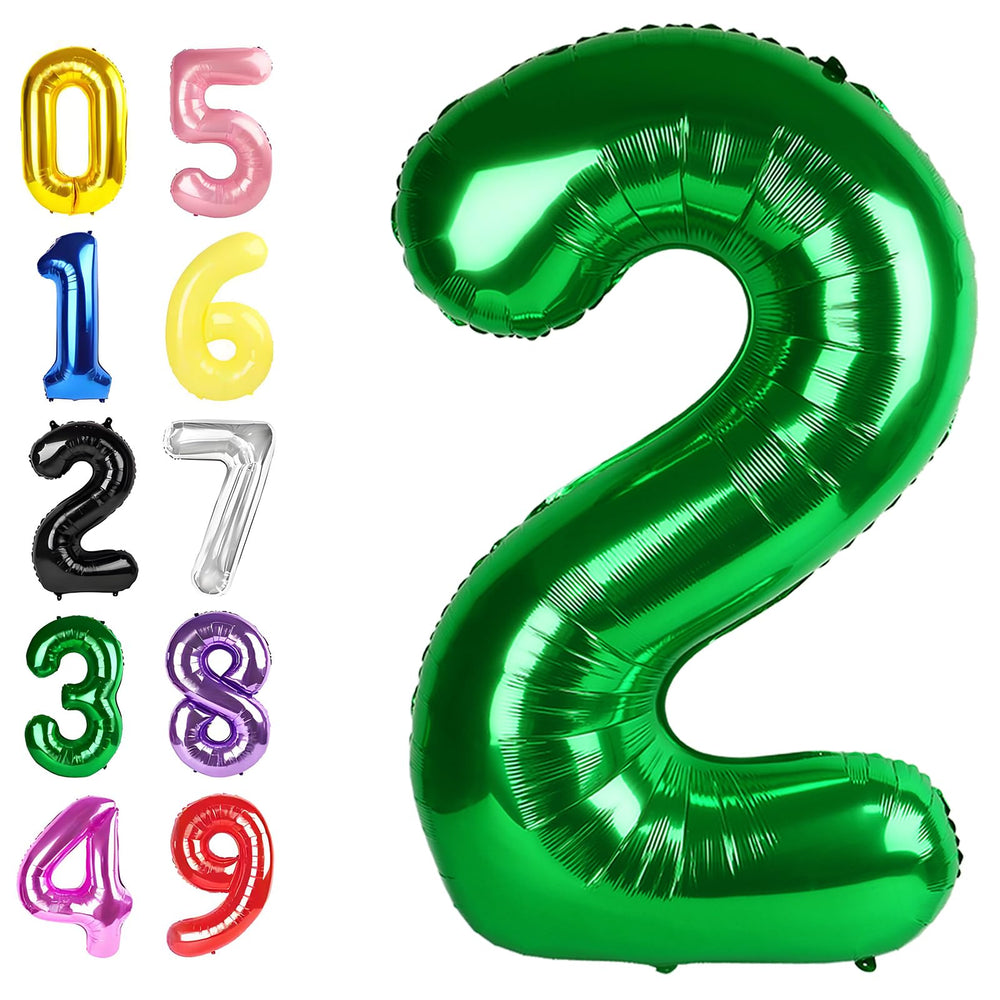 Argthjy 40-inch dark green two-digit foil balloon for bold party backdrop.