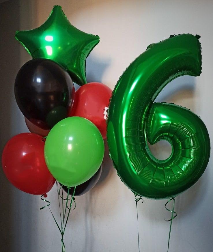 Argthjy 40-inch foil number 6 balloon in black, versatile party accent.