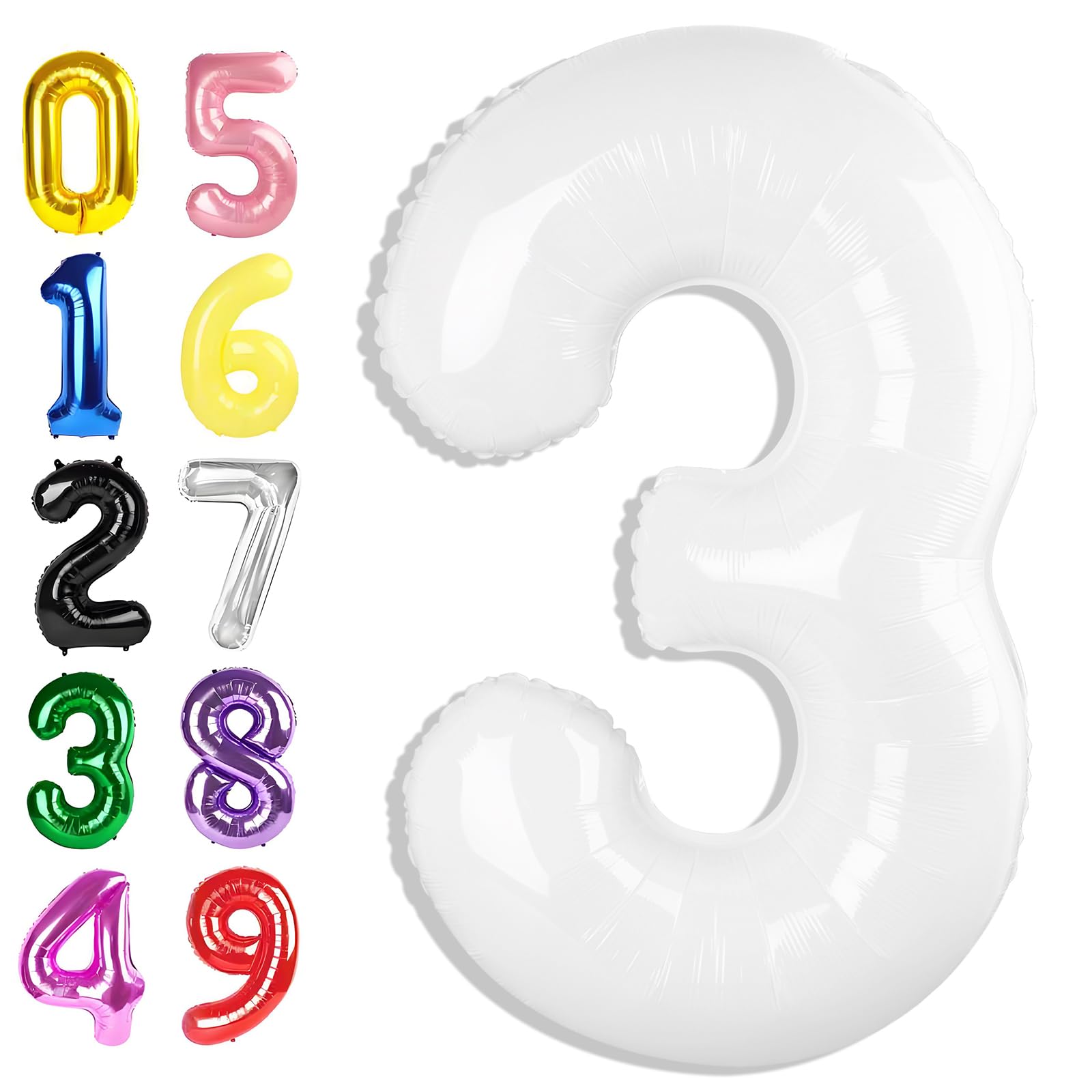 Argthjy 40-inch number 3 balloon on display for standout party decor.