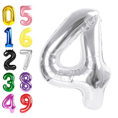 Argthjy 40-inch silver number 4 foil balloon ready for photo-worthy party decor