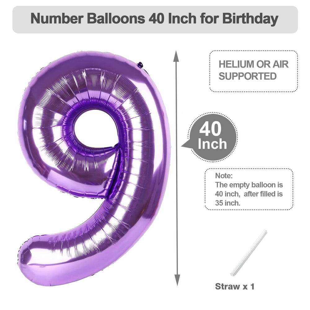 Argthjy Purple 9 balloon comes in vibrant options to match party themes.