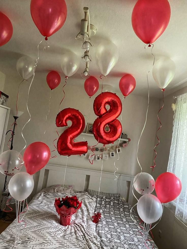 Argthjy birthday decor 40inch red foil balloon adds dramatic impact