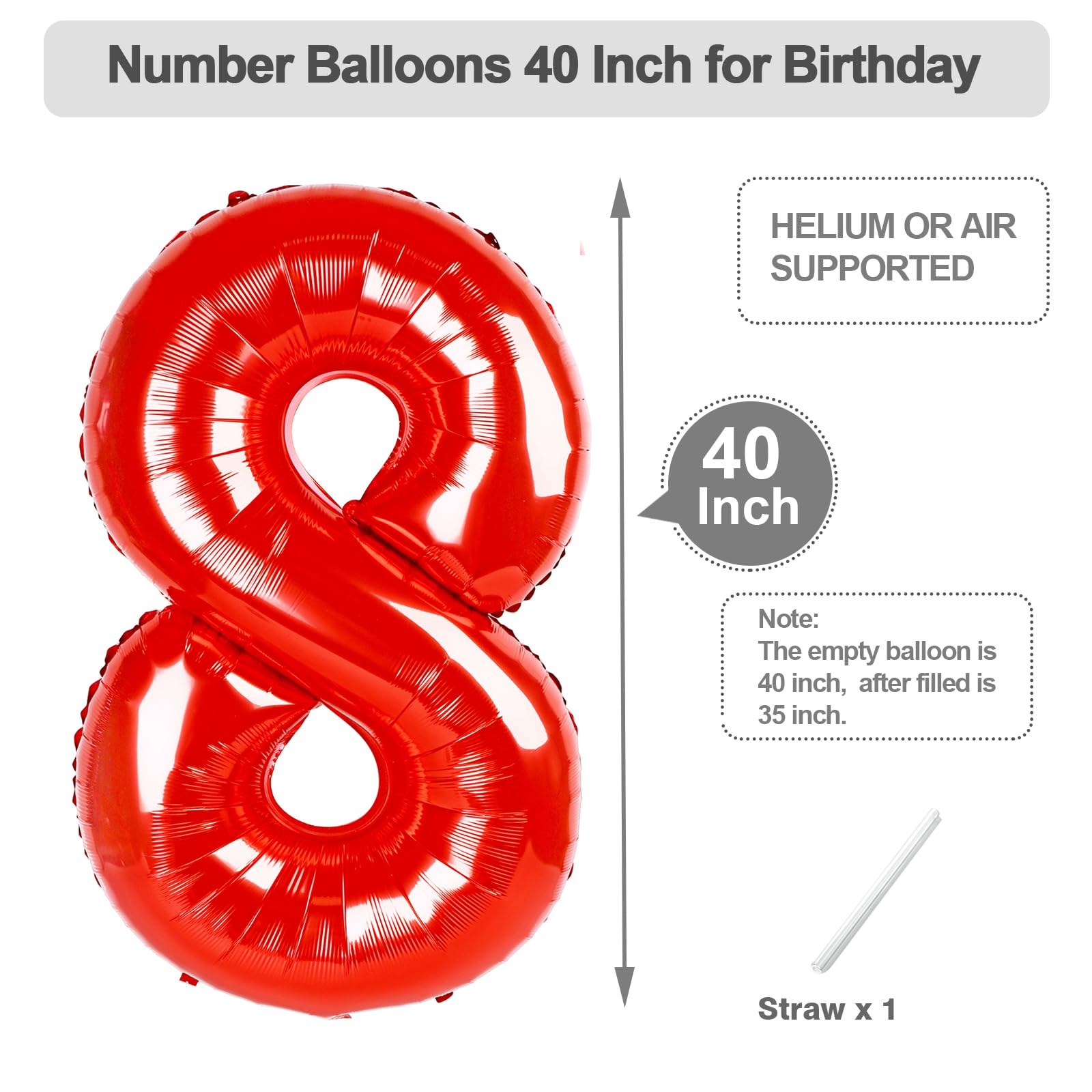 Argthjy 40-inch red foil balloon sets a photo-ready centerpiece