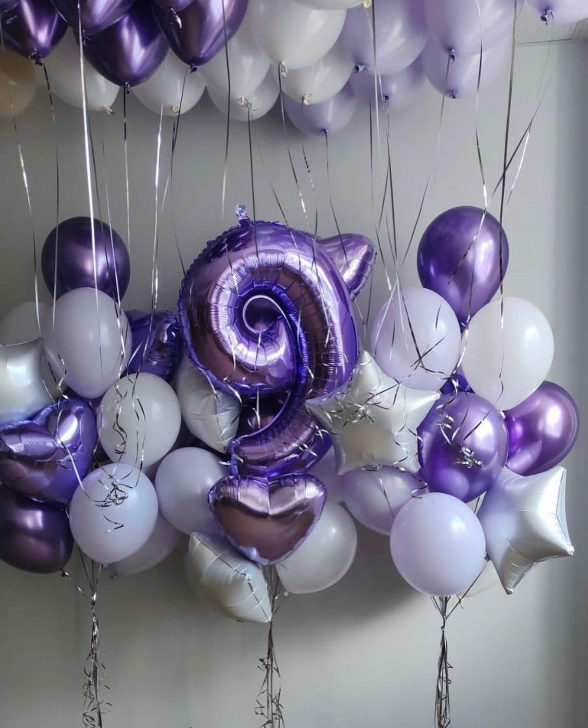 Argthjy Purple 9 foil balloon with striking color for memorable birthday décor.