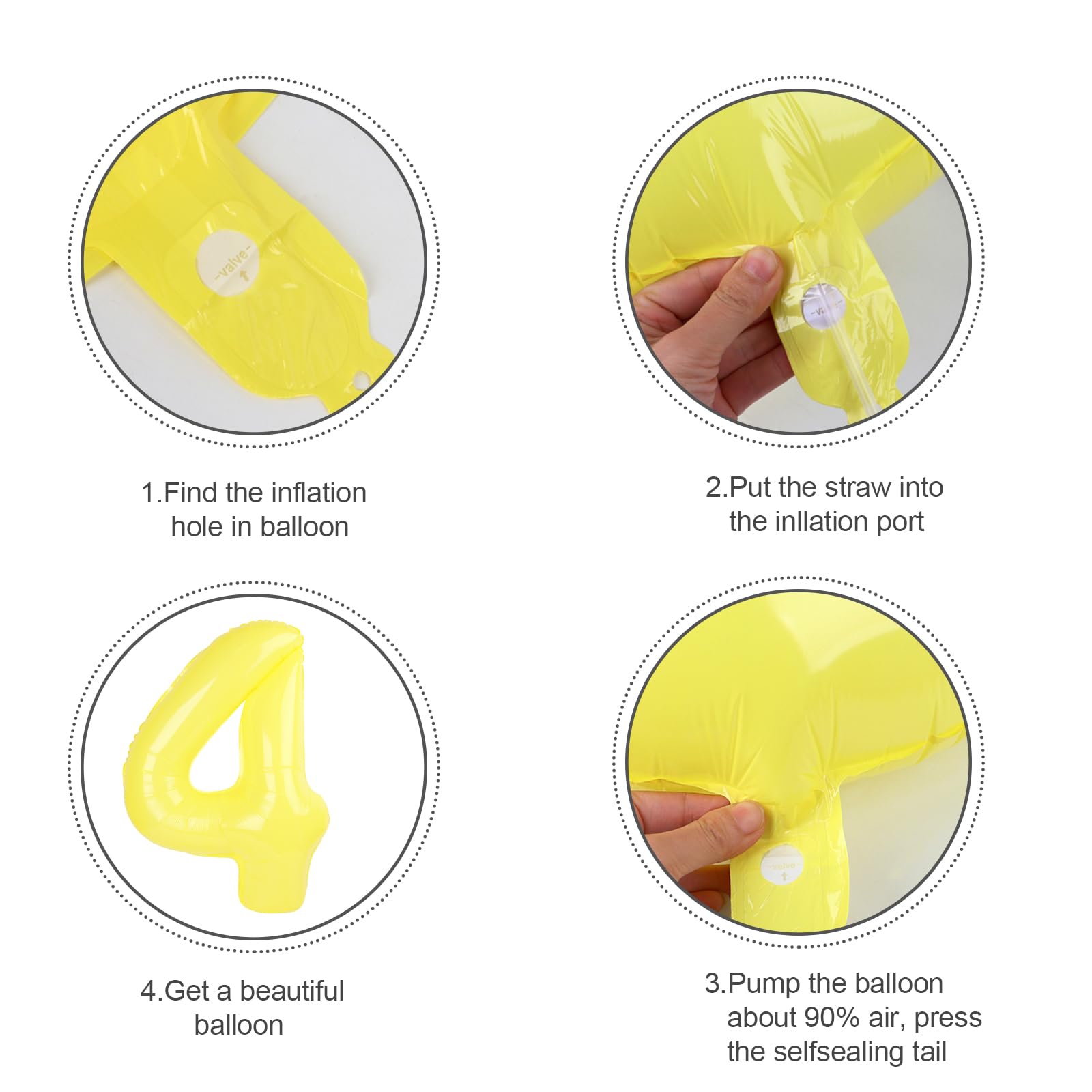 Argthjy 8-numbers yellow balloon used indoors or outdoors for festive flair