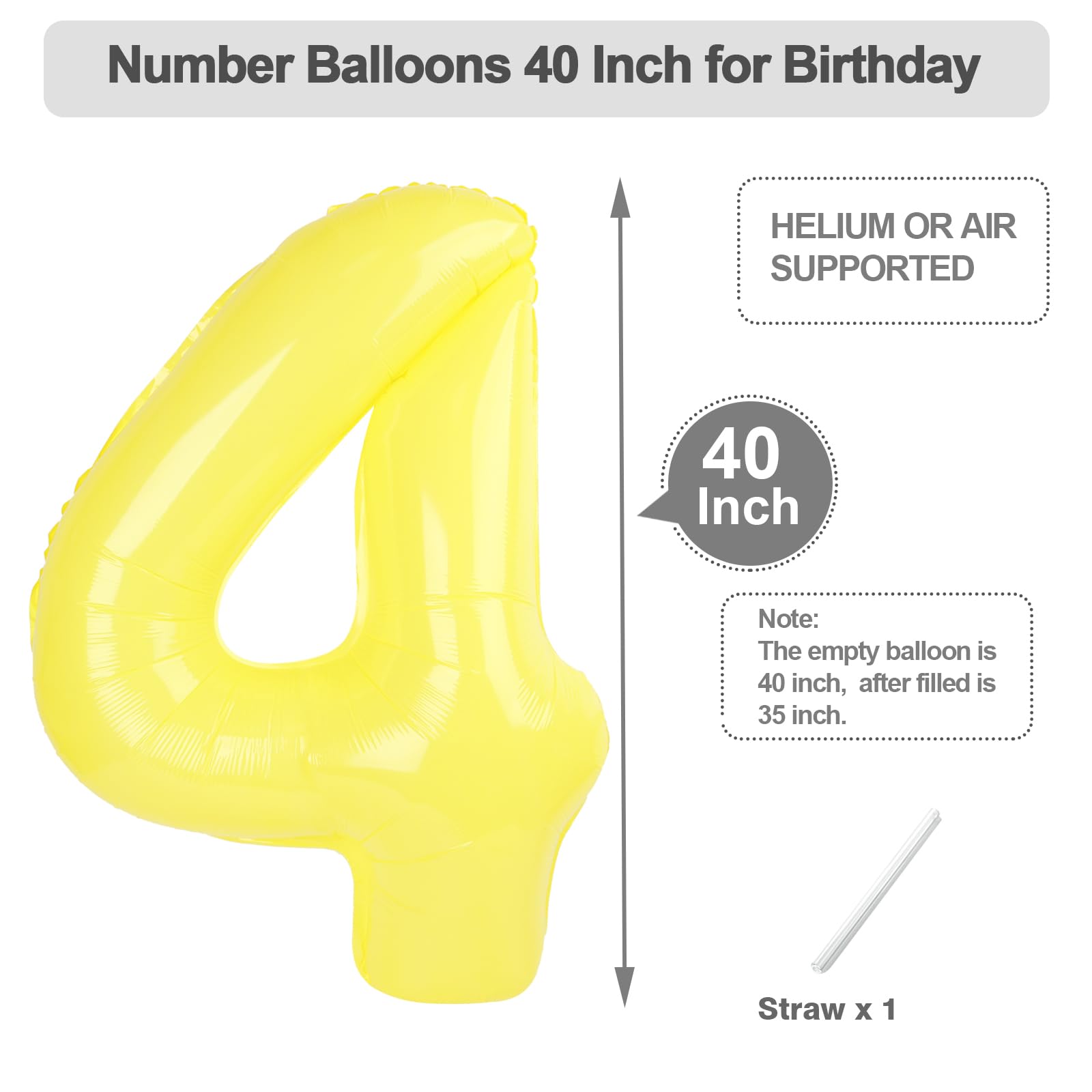 Argthjy multicolor number 4 balloon adds vibrant color to celebrations.
