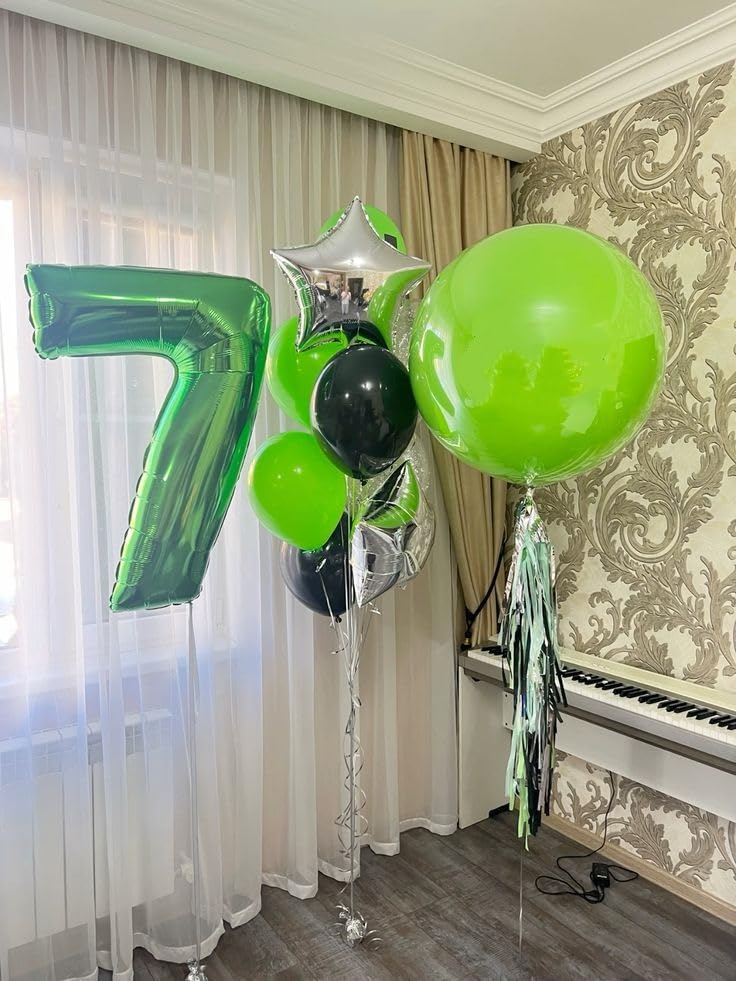 Argthjy Number 7 balloons for birthday setup and themed color coordination.