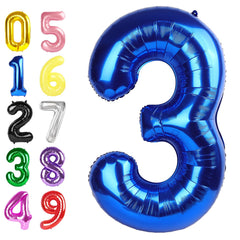 Argthjy 40-inch blue number 3 balloon enhances party backdrop and photos