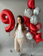 Argthjy numeric balloon multicolor adds vibrant birthday decoration.