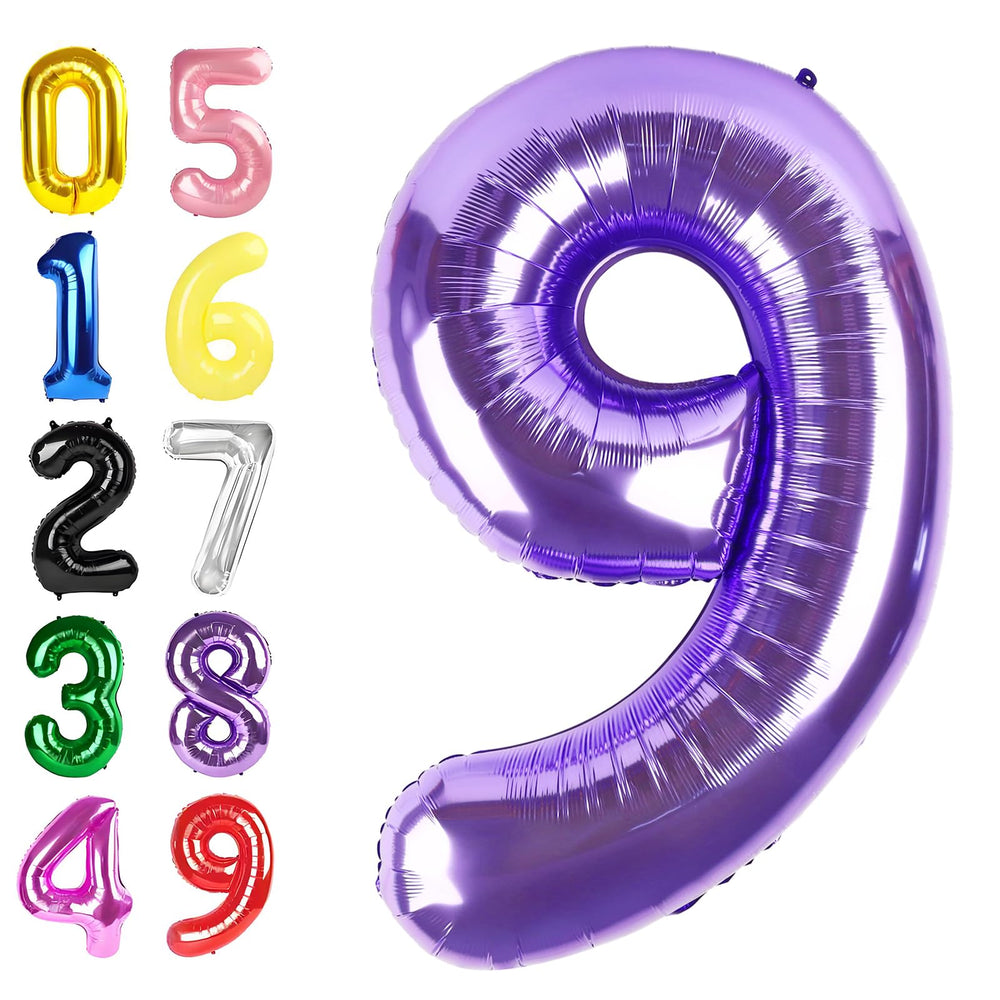 Argthjy Purple 9 balloon in 40-inch size, ideal for bold party photos.