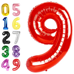 Argthjy Red 9 balloon 40-inch foil creates an eye-catching photo backdrop.