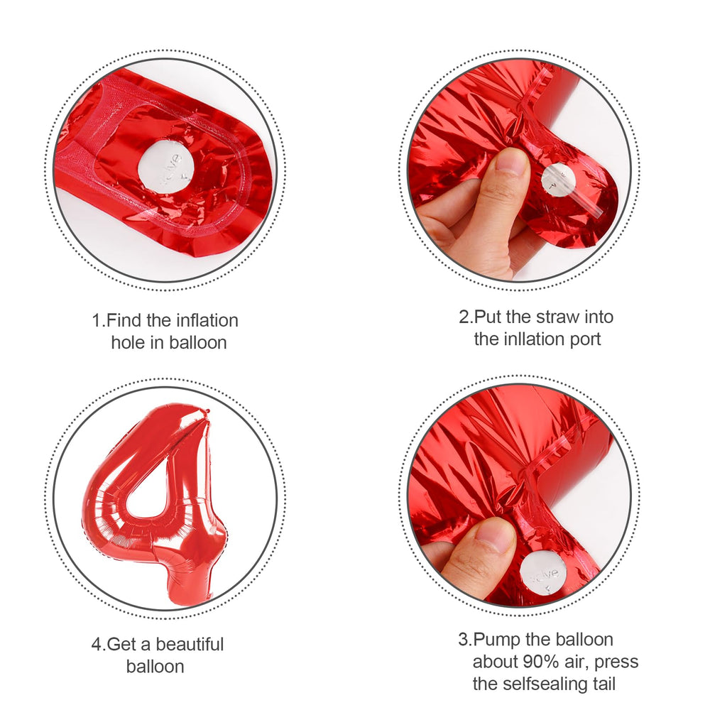 Argthjy red foil 8-number balloon ideal for New Year parties
