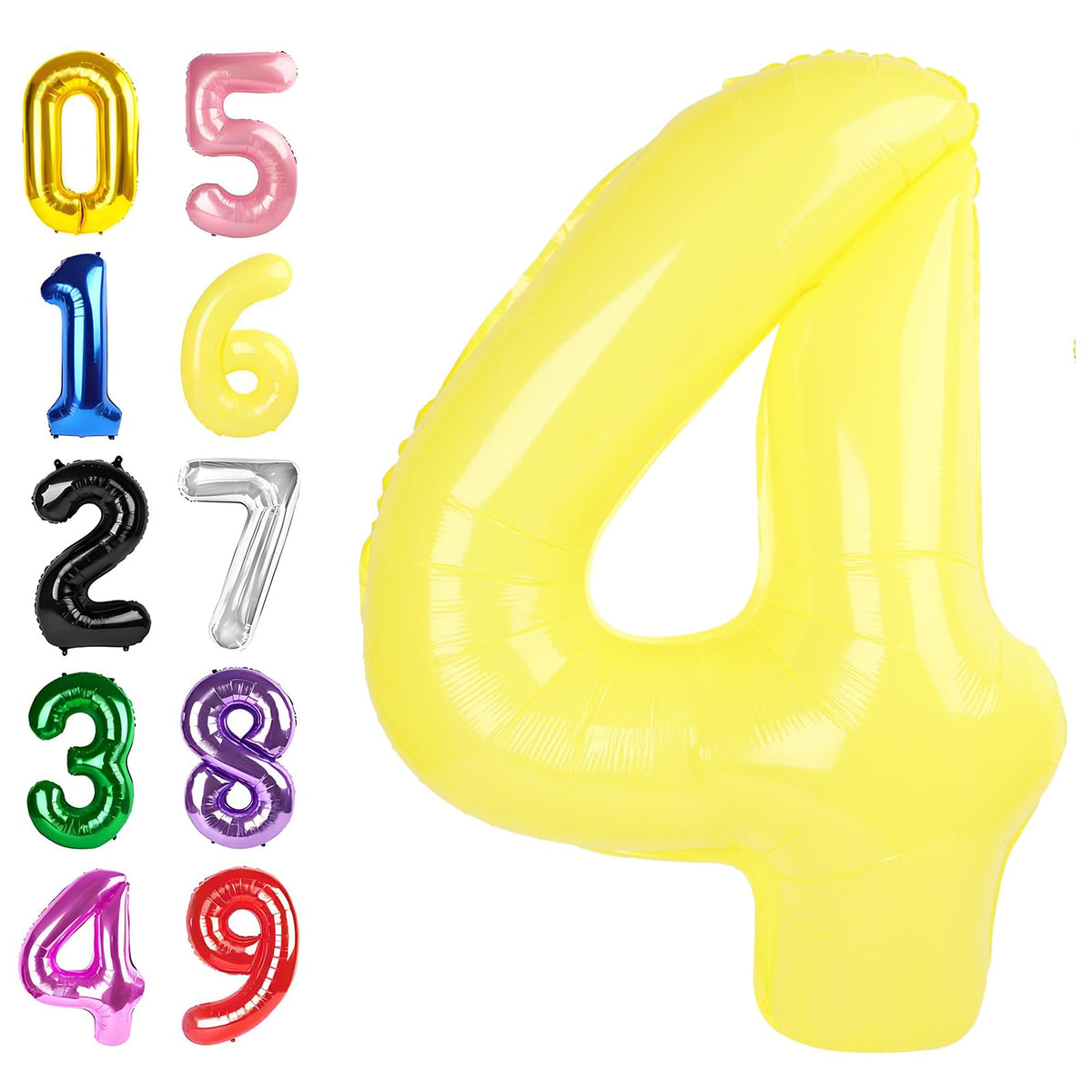 Argthjy yellow number 4 balloon creates a bold birthday party focal point.
