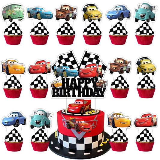ARHAVI Cars cake topper set decorates a birthday cake with style