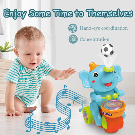 ARHEQI elephant toy crawling action promotes movement and coordination