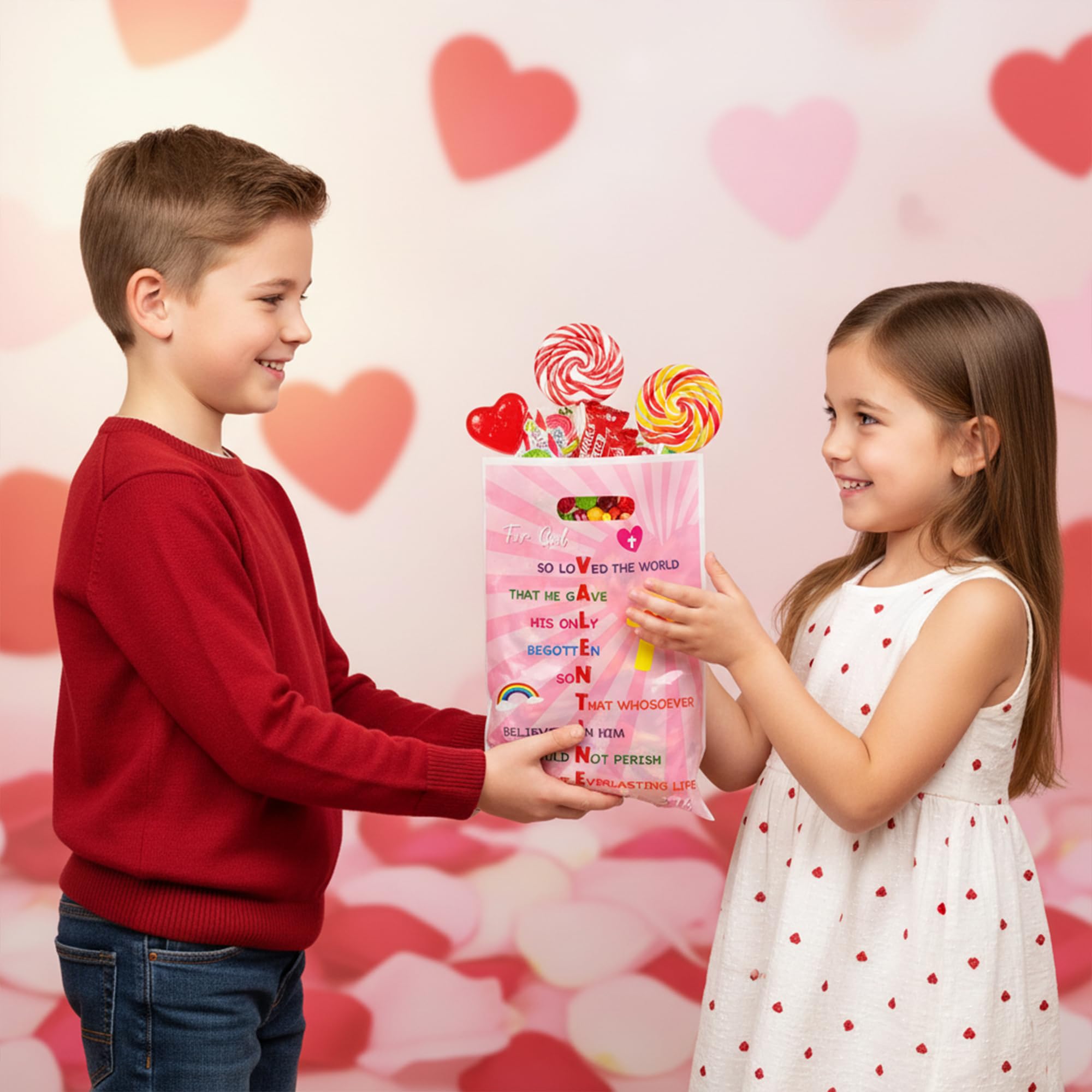 ArianQicult 50pcs Valentine favor bags, great value for groups.