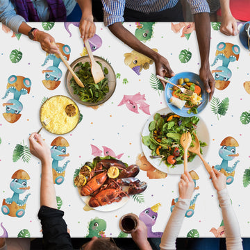 ArianQicult dinosaur tablecloth ideal for picnics and outdoor parties.