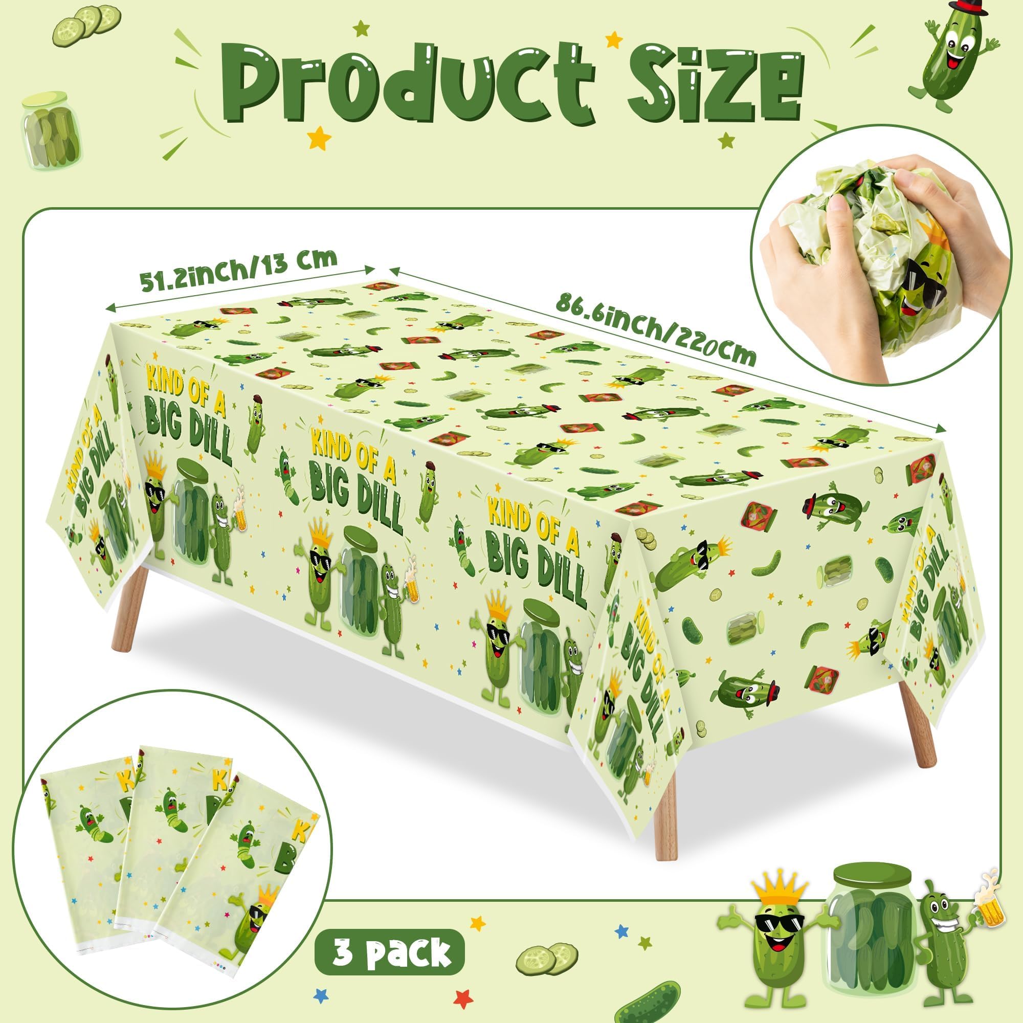 ArianQicult cucumber themed disposable tablecloth shows tear resistance for events