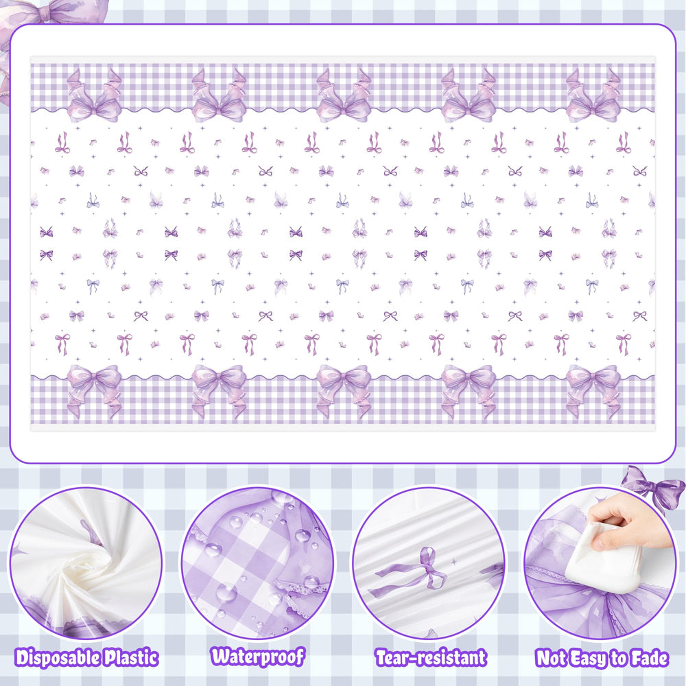 ArianQicult purple bow tablecloth pack of 3 ready for backup decorations