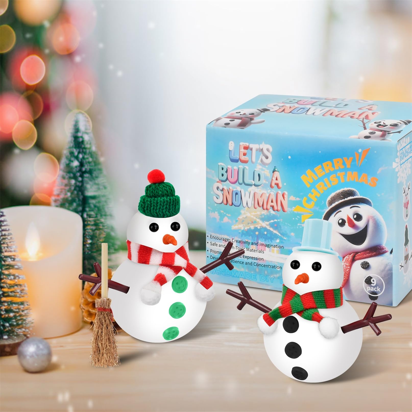Ariepoue kids crafting session with snowman kit boosts creativity.
