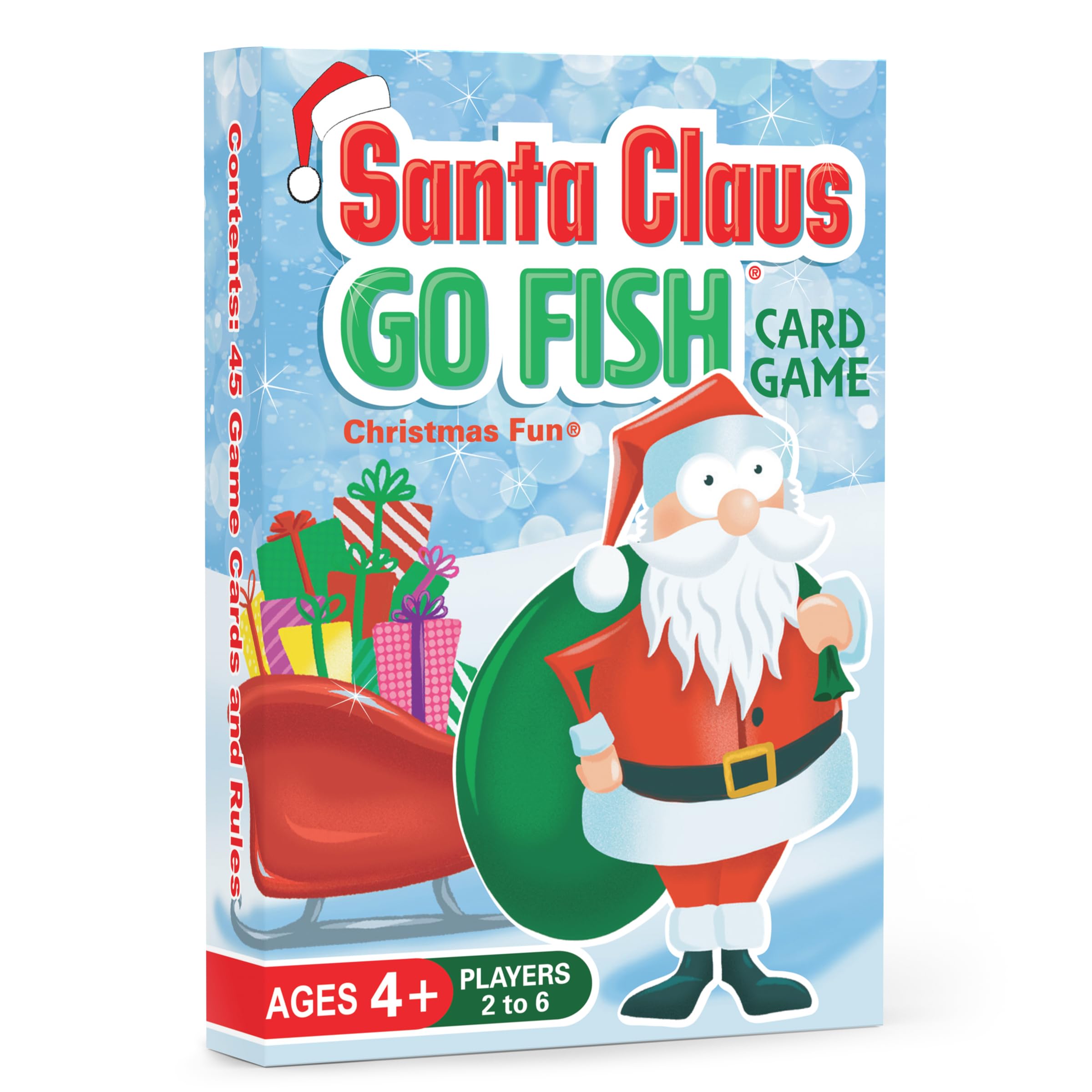 Arizona GameCo Santa Claus Go Fish deck with festive artwork for quick holiday play.