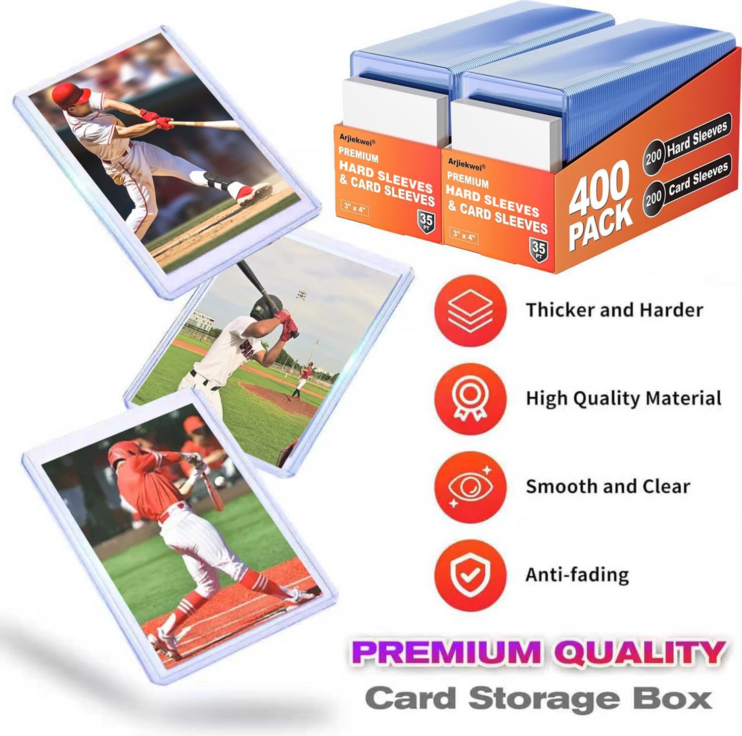 Arjiekwei card protection set suitable for baseball and football trading cards