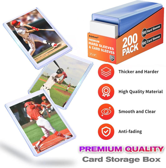 Hard 3x4 sleeve keeps cards flat and resistant to bends.