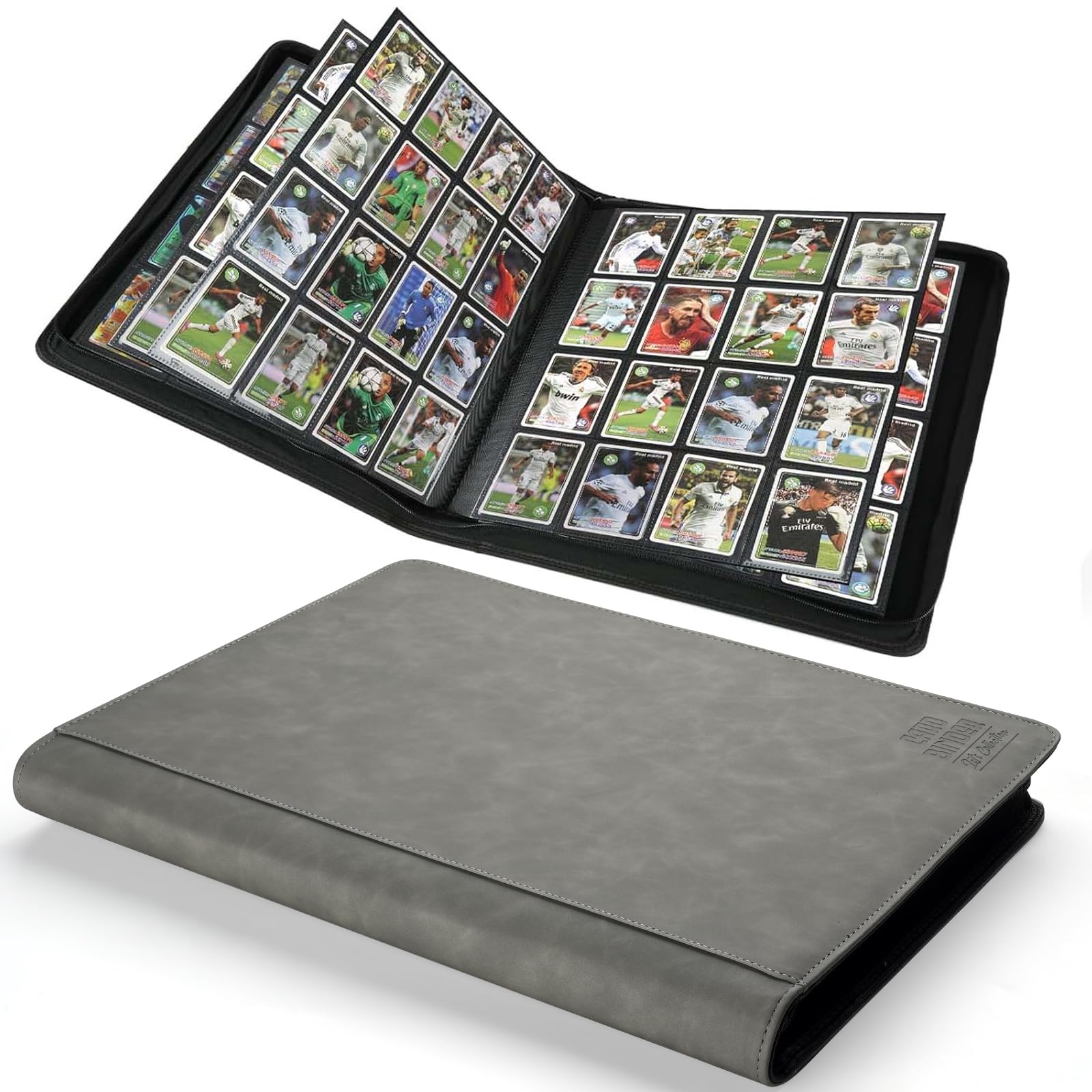 Arkeiliy binder gray cover close-up showing durable exterior for on-the-go storage.