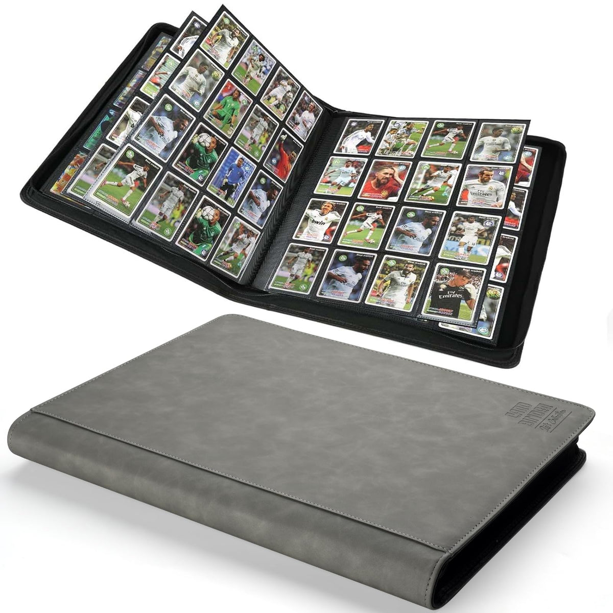 Arkeiliy binder gray cover close-up showing durable exterior for on-the-go storage.