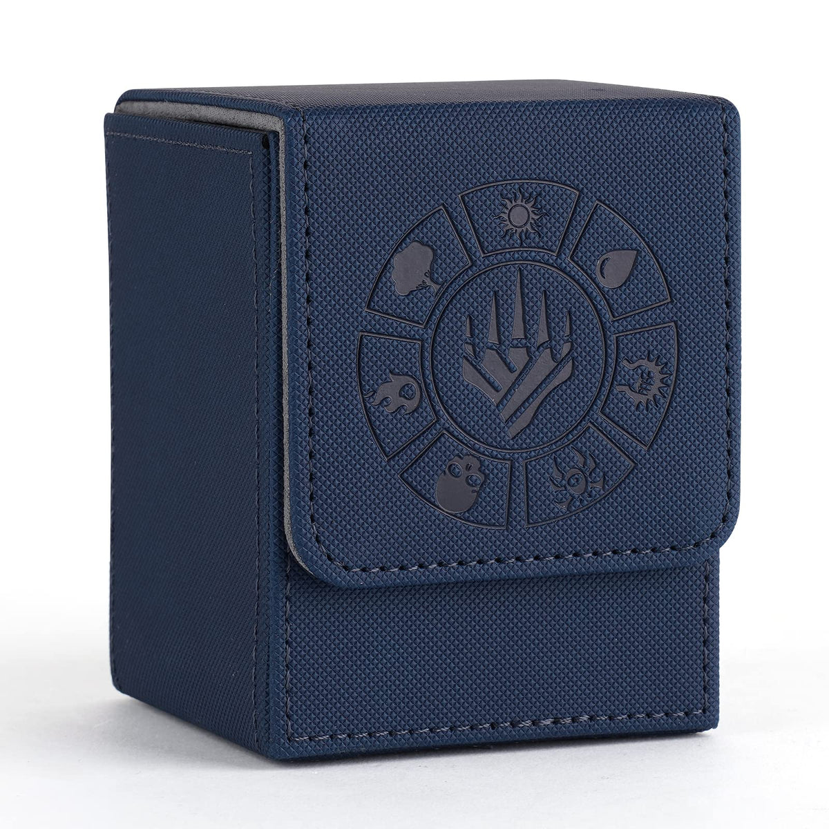 Arkeiliy blue deck box with magnetic buckle for secure travel.