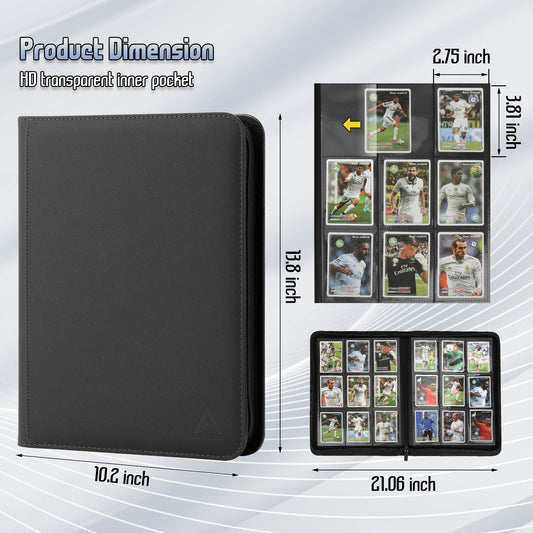 Arkeiliy 9-pocket interior pages open to reveal secure, slip-free card pockets.