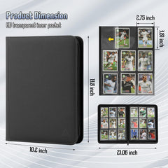 Arkeiliy 9-pocket interior pages open to reveal secure, slip-free card pockets.
