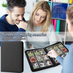 Arkeiliy binder with side pockets for rapid card removal and viewing.