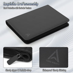 Arkeiliy card binder zip closure keeps cards protected during transport.