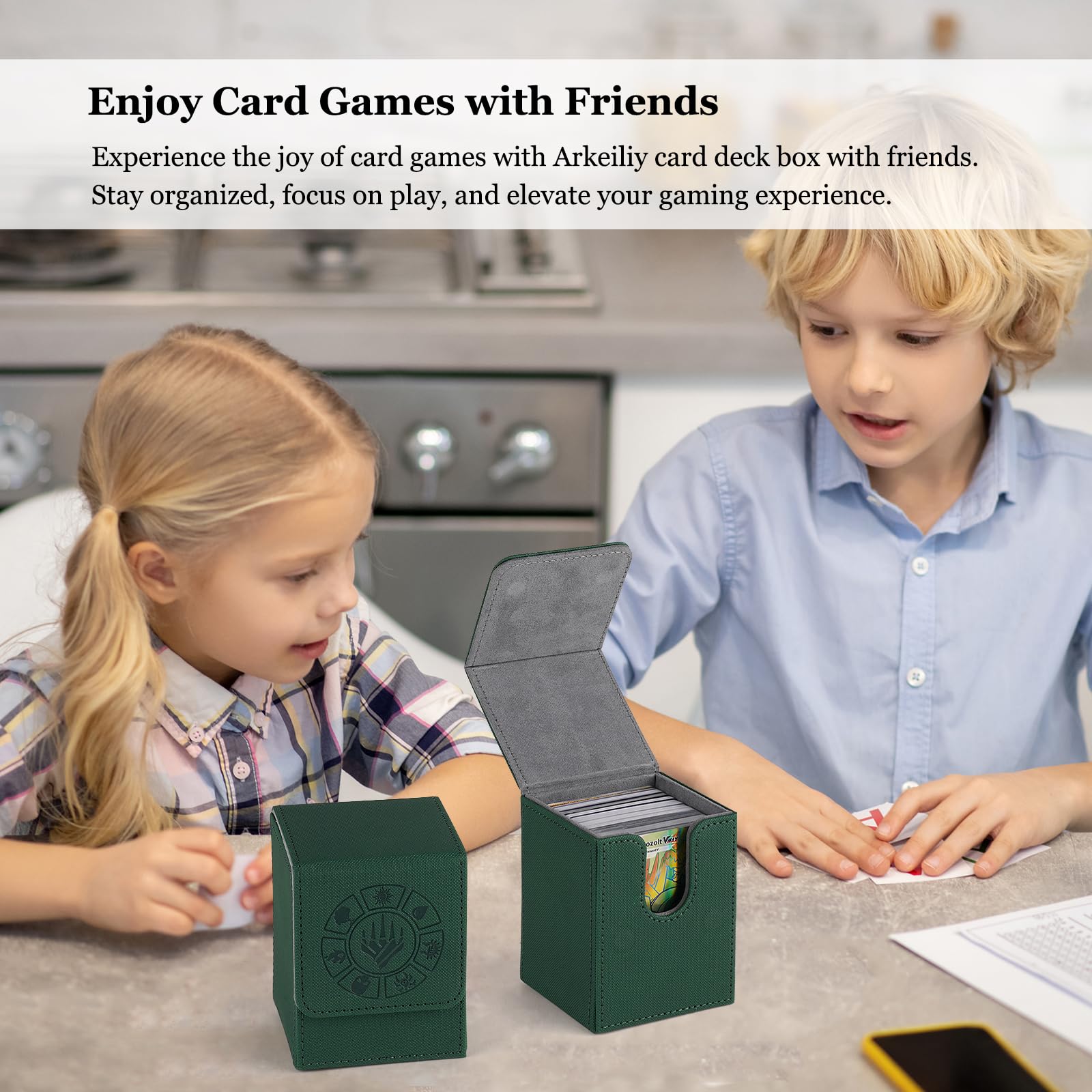 Arkeiliy green deck box promotes easy organization and fast setup