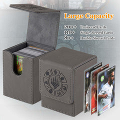 Arkeiliy card deck box grey open lid for quick access to cards