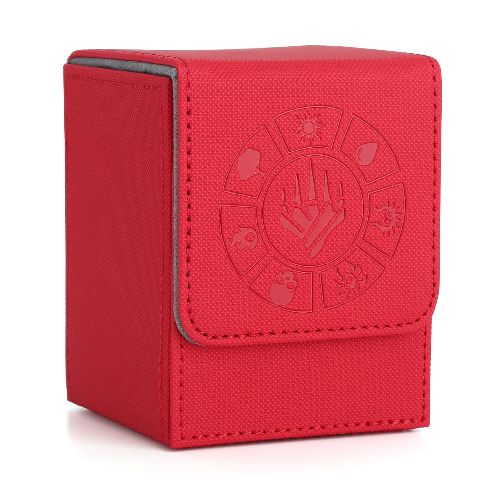 Arkeiliy card deck box red exterior protects cards with stylish durability