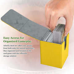 Arkeiliy yellow deck box ideal for tabletop setup and transport