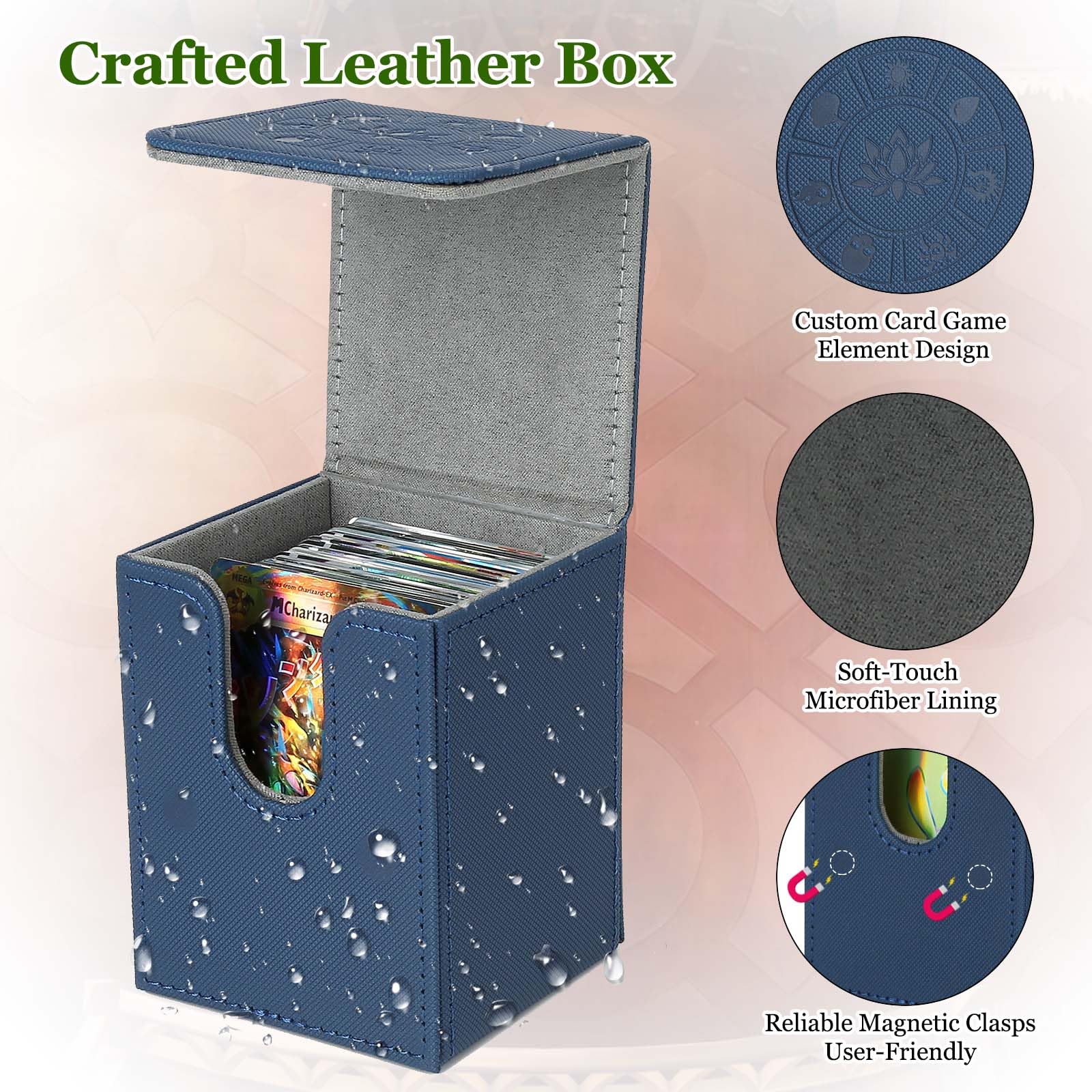 Arkeiliy MTG deck box magnetic buckle provides secure closure during transport.