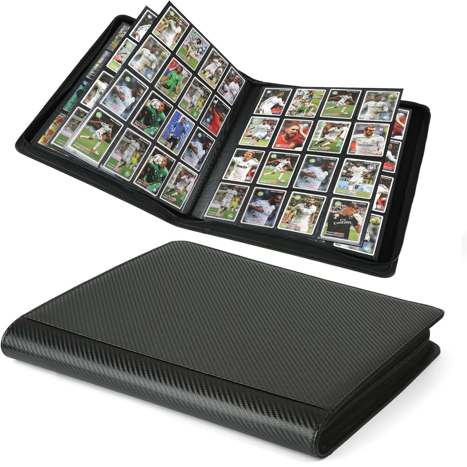 Arkeiliy premium ringless binder showing 1024-card capacity for MTG and TCG on-the-go storage.