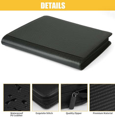Arkeiliy binder with 16 pockets per page keeps cards organized and easy to flip during play.