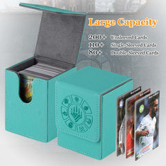 Arkeiliy turquoise deck box interior displaying organized card slots.