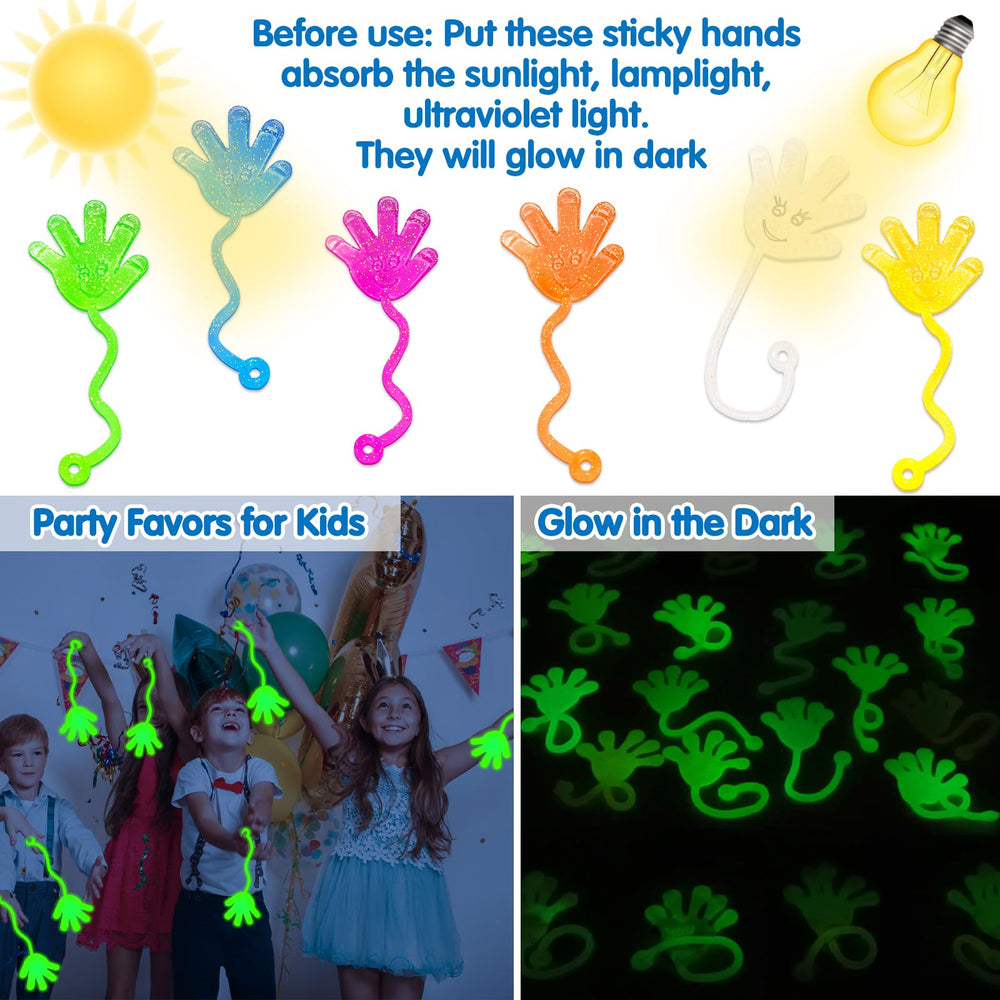 Armaytoy orange glow sticky hands ideal for party favors and games