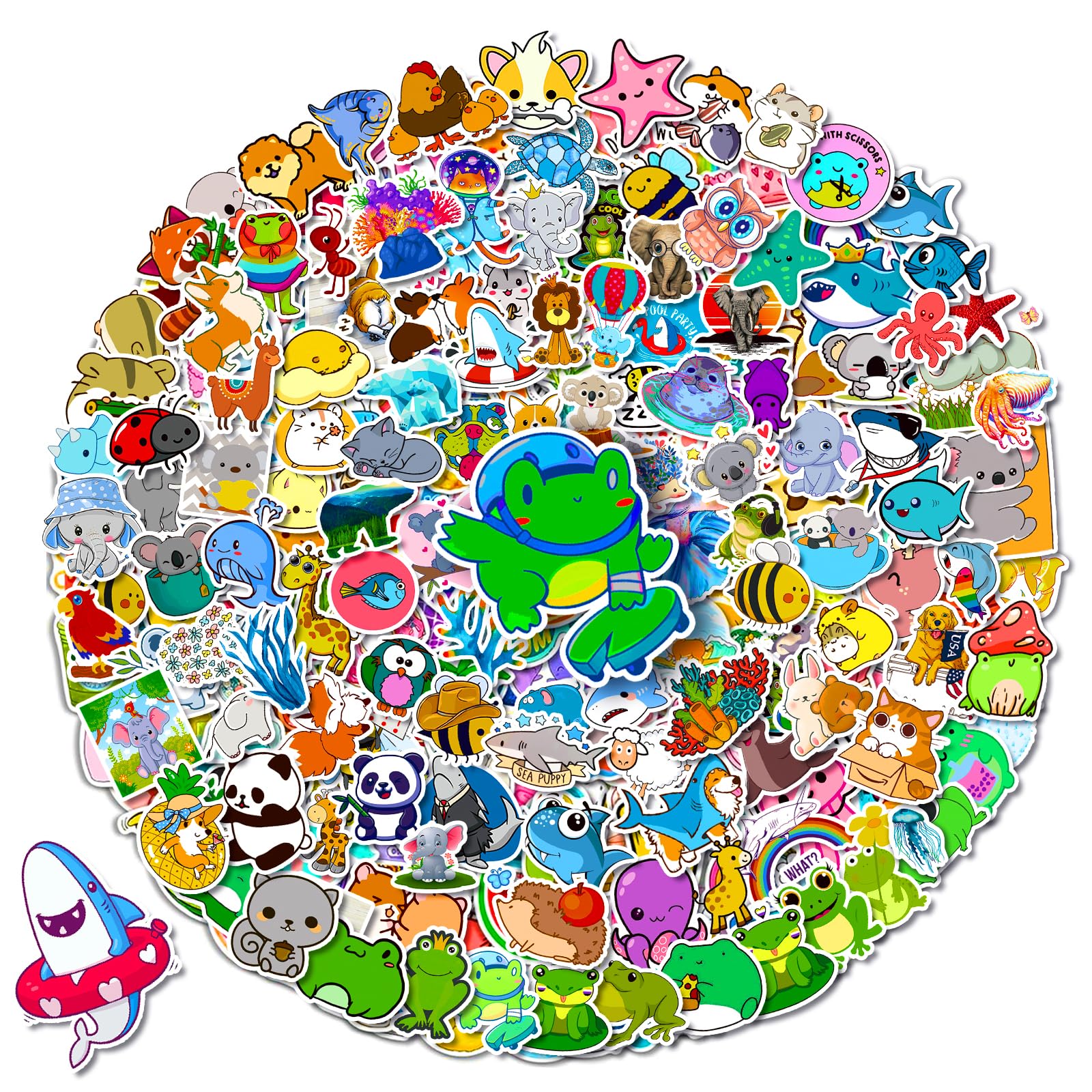 Arme 400Pcs animal stickers pack on notebook; vivid vinyl for durable daily decoration.