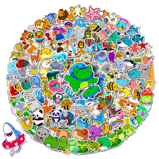 Arme 400Pcs animal stickers pack on notebook; vivid vinyl for durable daily decoration.