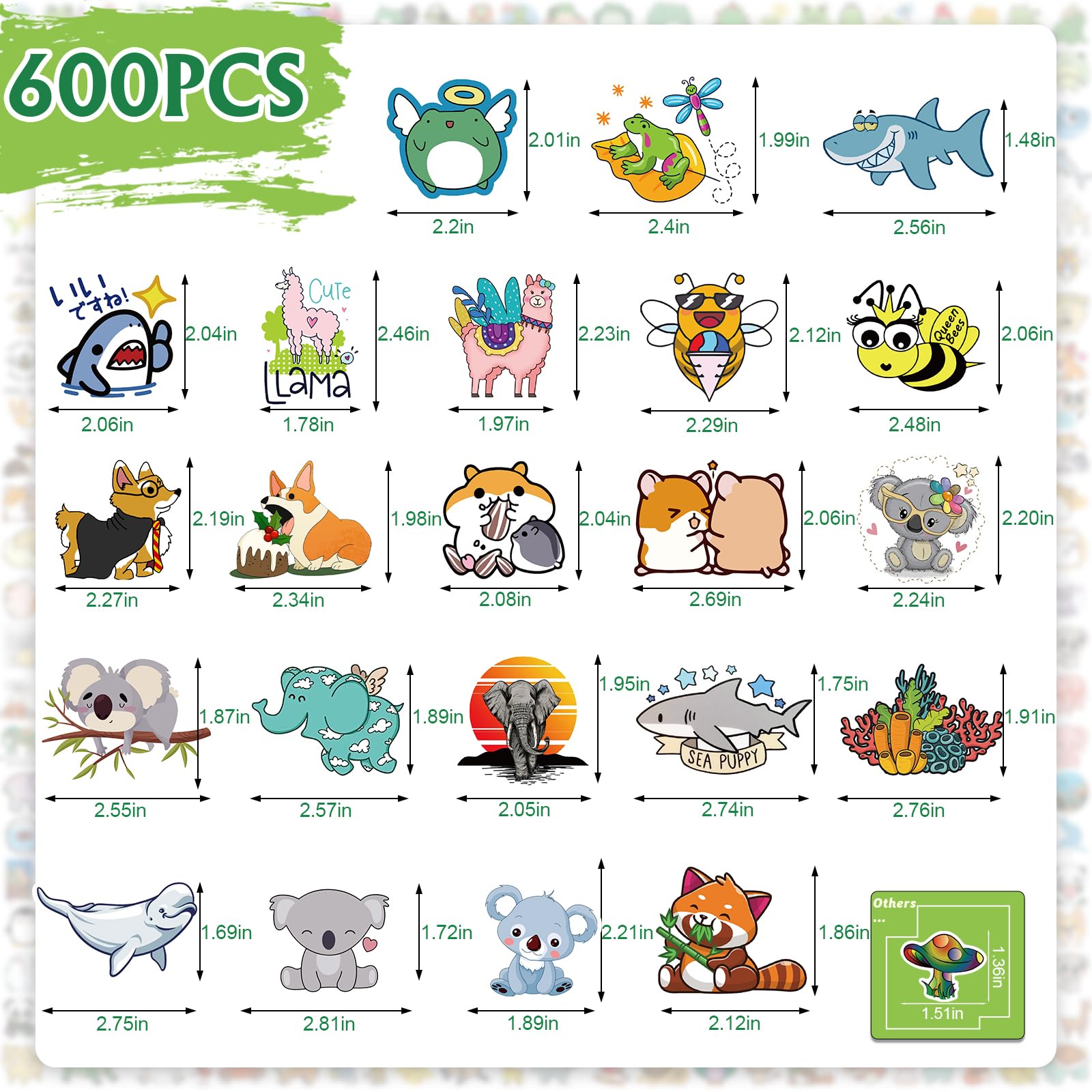 Arme 600Pcs animal stickers brighten laptops with precise cuts and durable color.
