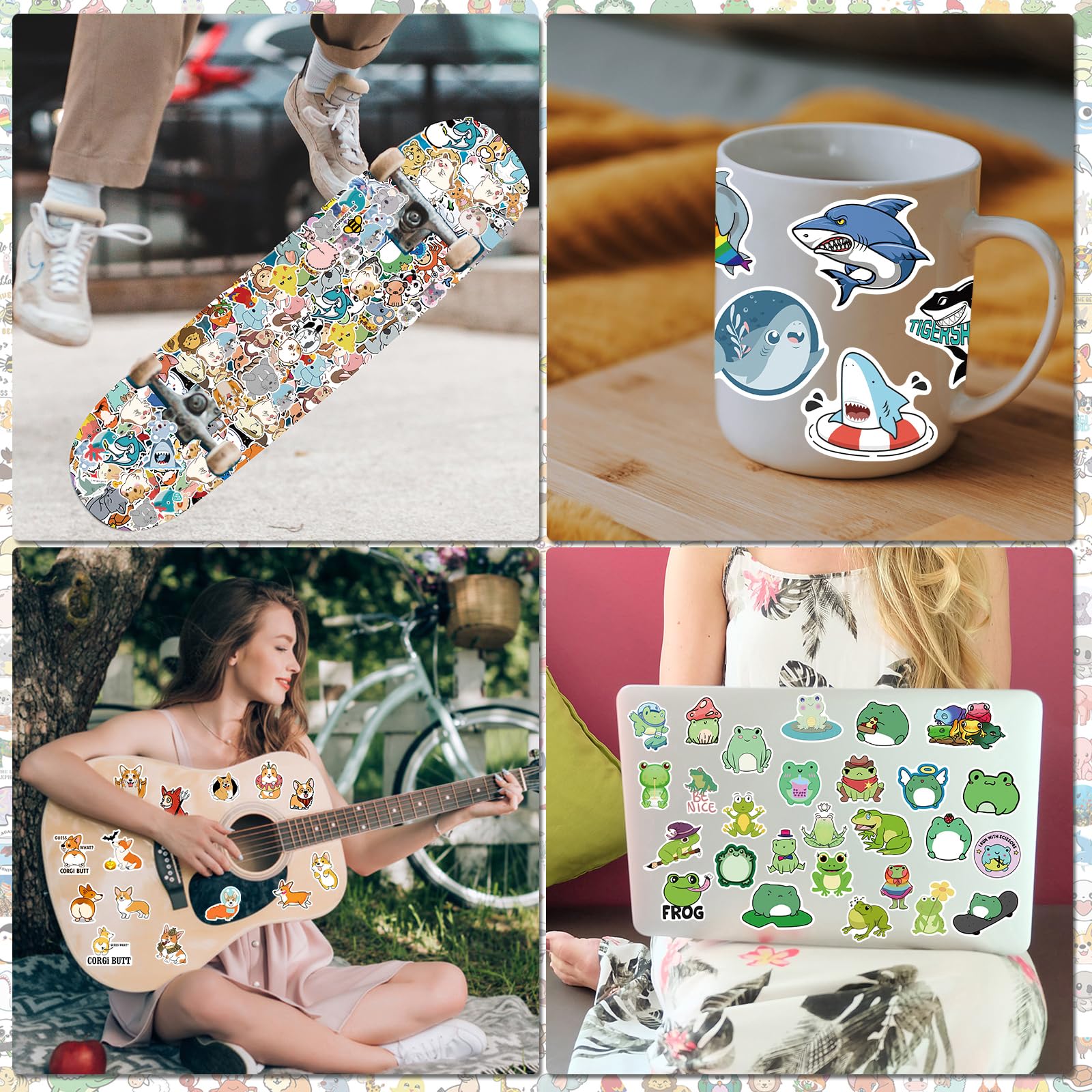 Arme 600Pcs animal stickers adorn mirrors with playful designs and strong adhesion.