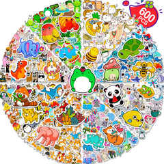 Arme 600Pcs animal stickers on water bottles add colorful, long-lasting waterproof decoration.