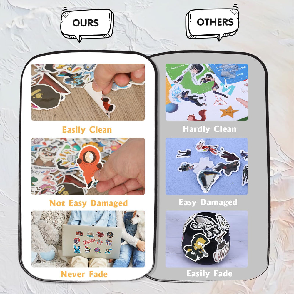 Arme 400pc water bottle stickers in durable waterproof vinyl