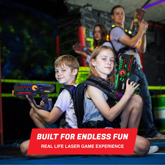 ArmoGear laser tag four-player setup for competitive family play.